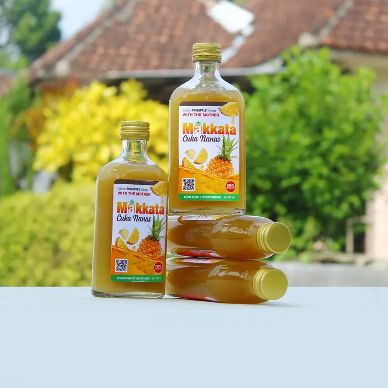 MAKKATA Cuka Nanas Makkata Organic Pineapple Cider Vinegar With The Mother Bebas Gula Kemasan Botol 250 ml Masakan 2