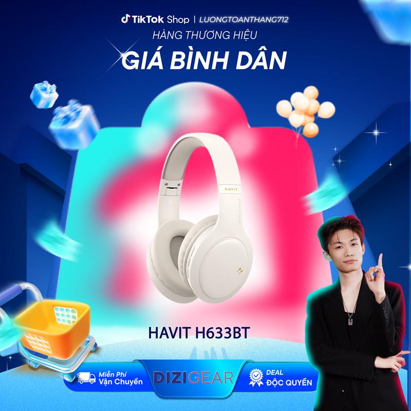 [Deal Độc Quyền KOC Lương Toàn Thắng] Headphone Bluetooth HAVIT H633BT, BT5.3, Công Thái Học Nghe Đến 22H - Chính Hãng BH 12 Tháng