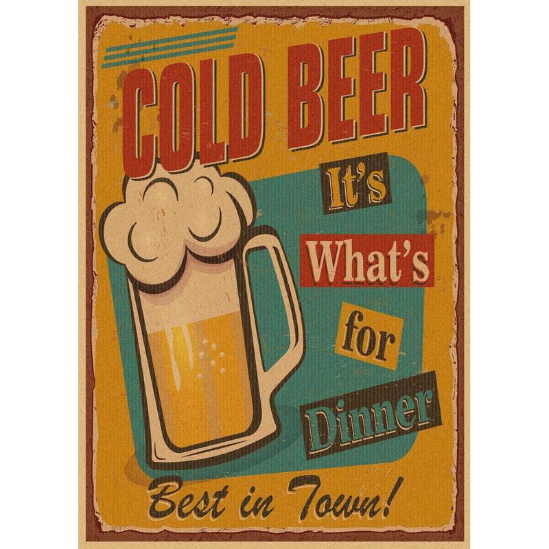Poster dán tường Retro Bar Cafe - Tranh dán tường phong cách cổ điện in hình…