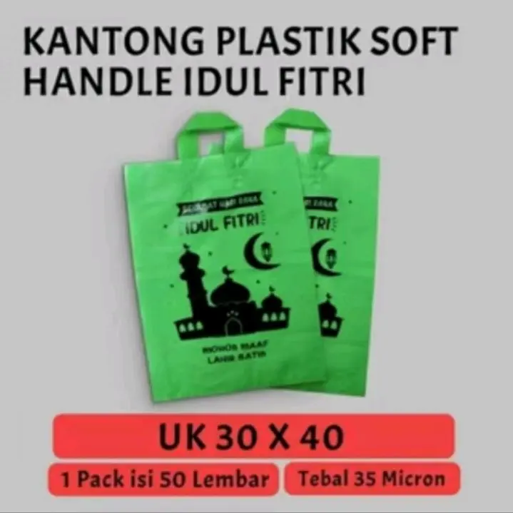 TERMURAH !! PLASTIK HANTARAN LEBARAN UkURAN 30 X 40 ISI 50PCS 3