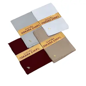 AZARA Hijab Persegi Empat Syari Polos 130 x 130 cm  Metal Logo Bahan Voal Miracle Lembut Adem Nyaman  Fashion Kerudung Square Muslim Wanita Kasual Silver jilbab  warna