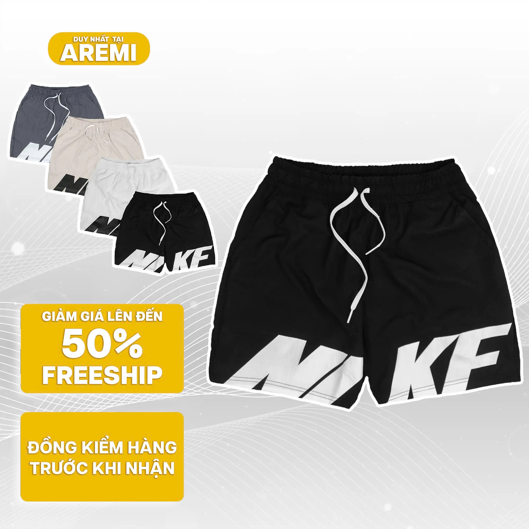 ( Combo 2 Quần ) Quần short nam AREMI chất vải dù cao cấp mỏng nhẹ thoáng mát lưng thun form trên gối hình in trẻ trung không bong