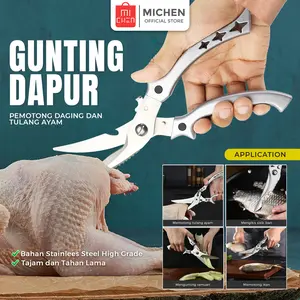 Gunting Dapur Xcutter Serbaguna Pisau Stainless Steel Tajam Untuk Ayam, Unggas, dan Ikan