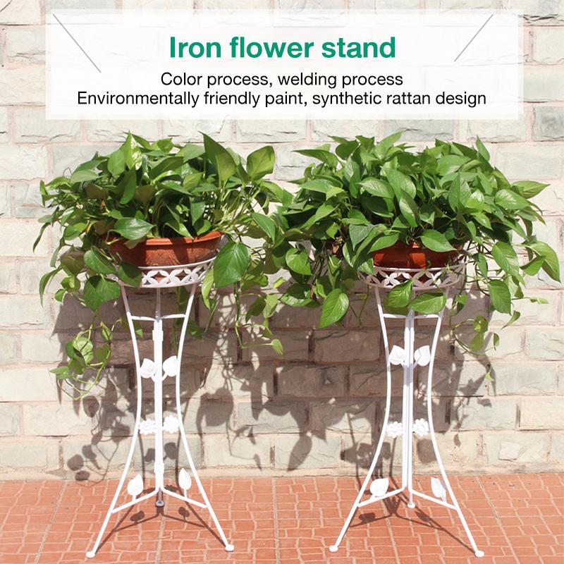 Iron Flower Rack Metal Flower Pot Plant Stand Rak Flower Pillar ...