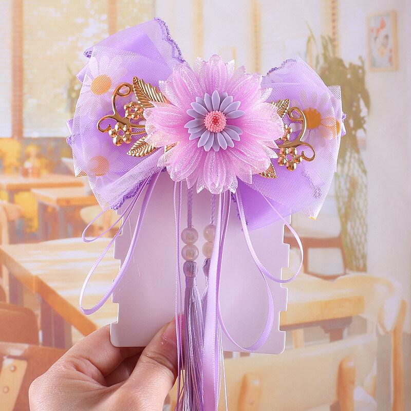 Product Introduction of Flowers Hairpins For Children New Bowknot Streamers Hair Accessories Fresh and Sweet Retro Jewelry Hairpins Gifts For Girls AKKU 19