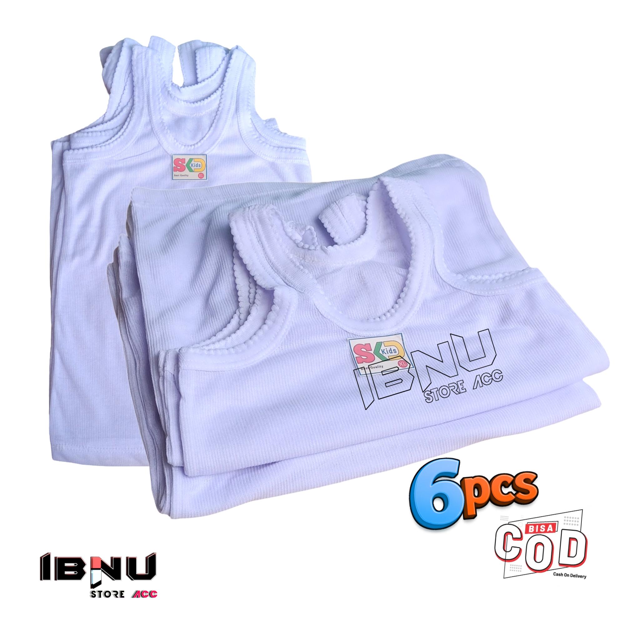 6pcs Kaos Kutang Dalaman Anak Umur 1-13 Tahun Putih Polos untuk Keseharian Fashion Cantik Bahan Nyaman Singlet Bayi