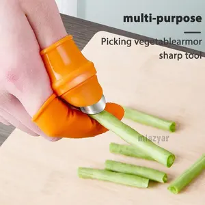 Sarung Jari Jempol Silikon Cover Pisau Jempol Pemotong Sayur Buah Mia 6PCS Elastis Bernafas Disin Pedang Kulur Nyaman untuk Memotong Buah Sayuran