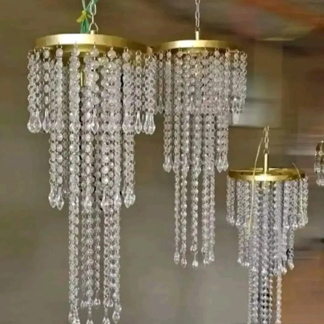 lampu Kristal juntai akrilik, lampu Kristal dekorasi, lampu wedding, lampu hias