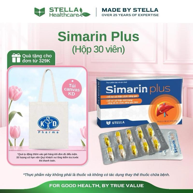 [STELLA chính hãng] Viên uống bổ sung SIMARIN PLUS hỗ trợ cải thiện chức năng gan và tình trạng vàng da do chức năng gan kém (Hộp/30 viên)