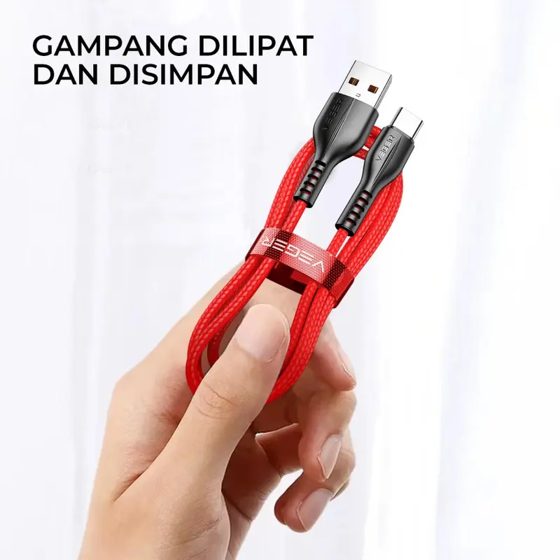 VEGER Kabel Data Cable VG-18 USB MICRO TYPE C LIGHTNING QC 3.0 Fast Charging 100cm Charger 1