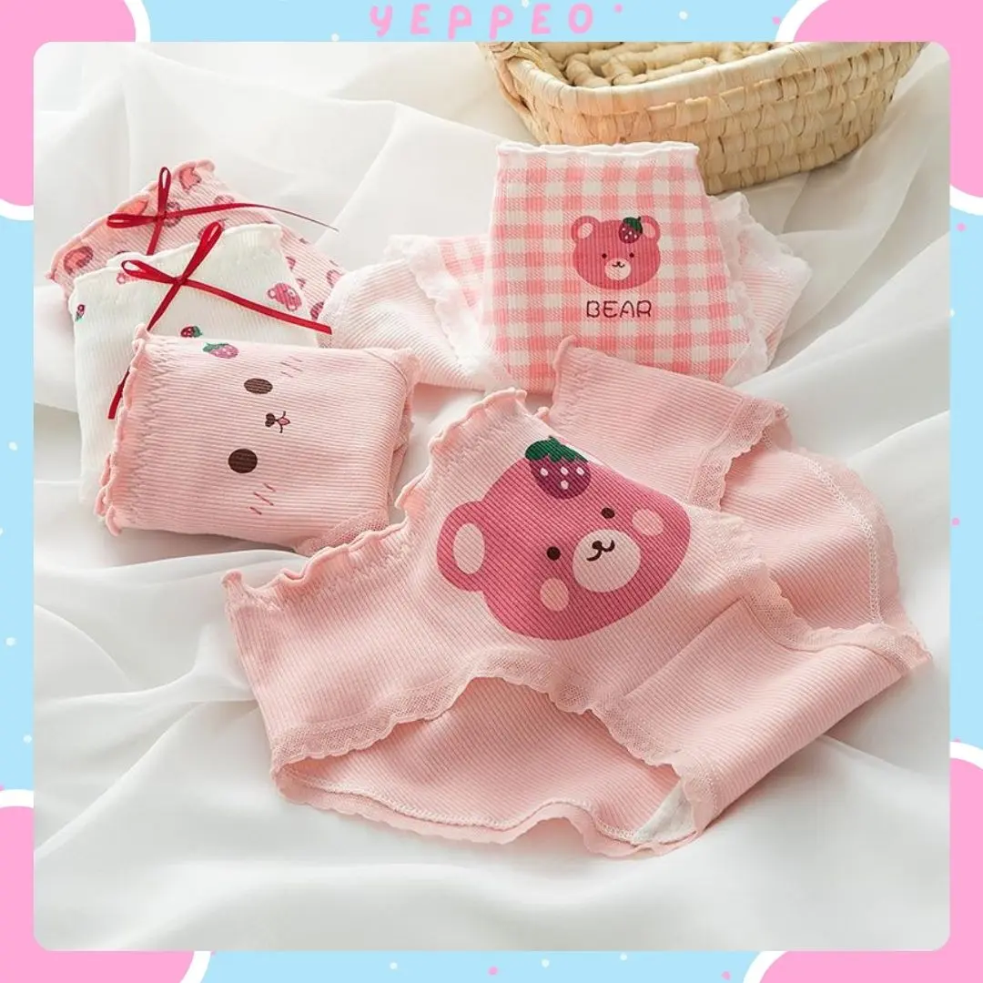 YEPPEO~CD1592 CELANA DALAM WANITA MOTIF PINK CELANA DALAM WANITA DEWASA MOEDEL KEKINIAN Katun Lembut