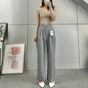 Eiji - Kuma Pants - Loose Pants Stripe Trouser Wanita - Celana Anti Kusut - Celana Kulot Wanita