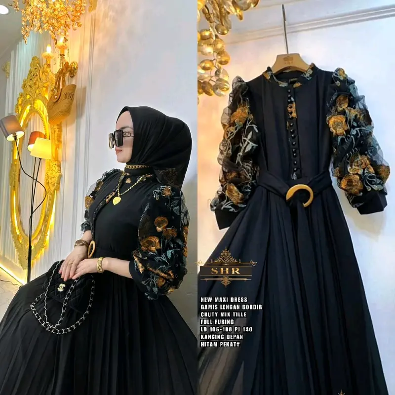 ready!!gamis ceruty bordir original SHR 2