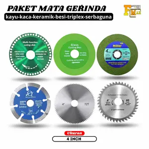 PAKET LENGKAP Mata Gerinda Multifungsi Potong Kayu Kaca Keramik Besi Triplex Serbaguna Circular Saw 4 Inch