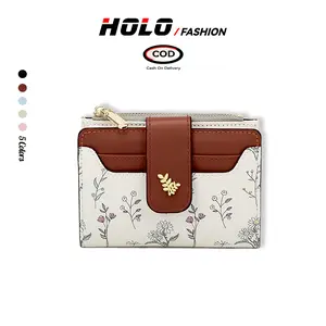 HOLO Dompet Lipat Wanita Aesthetic Korea lmport Dompet Tipis Dompet Kulit Mini Card Holder Cewek