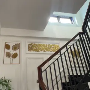 Warna WALL Decor Hiasan Dinding Aesthetic Bahan Metal Nordic Hiasan Bunga Ruang Tamu Estetik Inding Besi  Ruang NEW 40*60cm Tanaman Logam Daun Tenang Dekorasi Rumah