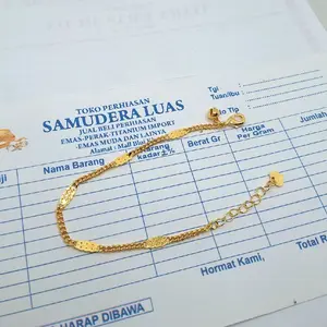 gelang tangan spasi keren elegan berlapis emas muda free surat dari toko Bracelets