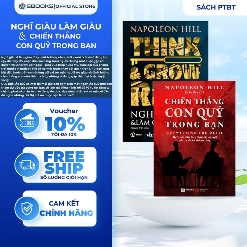Sách: Combo 2 Cuốn Nghĩ Giàu Làm Giàu + Chiến Thắng Con Quỷ Trong Bạn (Napoleon Hill) - SBOOKS