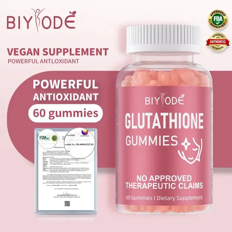 biyode glutathione gummies fda approved Free Shipping BIYODE Glutathione Whitening Gummies Whitening Supplement // FDA Passed// Glutathione Collagen Glow Gummies 60pcs Anti-Aging Skin Glow Vegan Supplements Collagen Vitamins Beauty Gummies Glutathione Collagen Glow