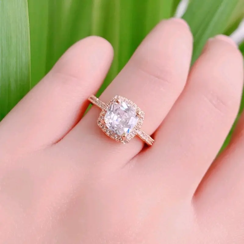 Cincin diamond full mata bentuk kotak terlaris 5