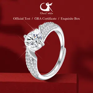 【003Harga telah dibanting, segera di CO】Chard Wake Cincin Wanita Berlian Perhiasan Adjustable Tunangan Anti Luntur Dilapisi Platinum Cincin Cewek COD CWR039-Silver