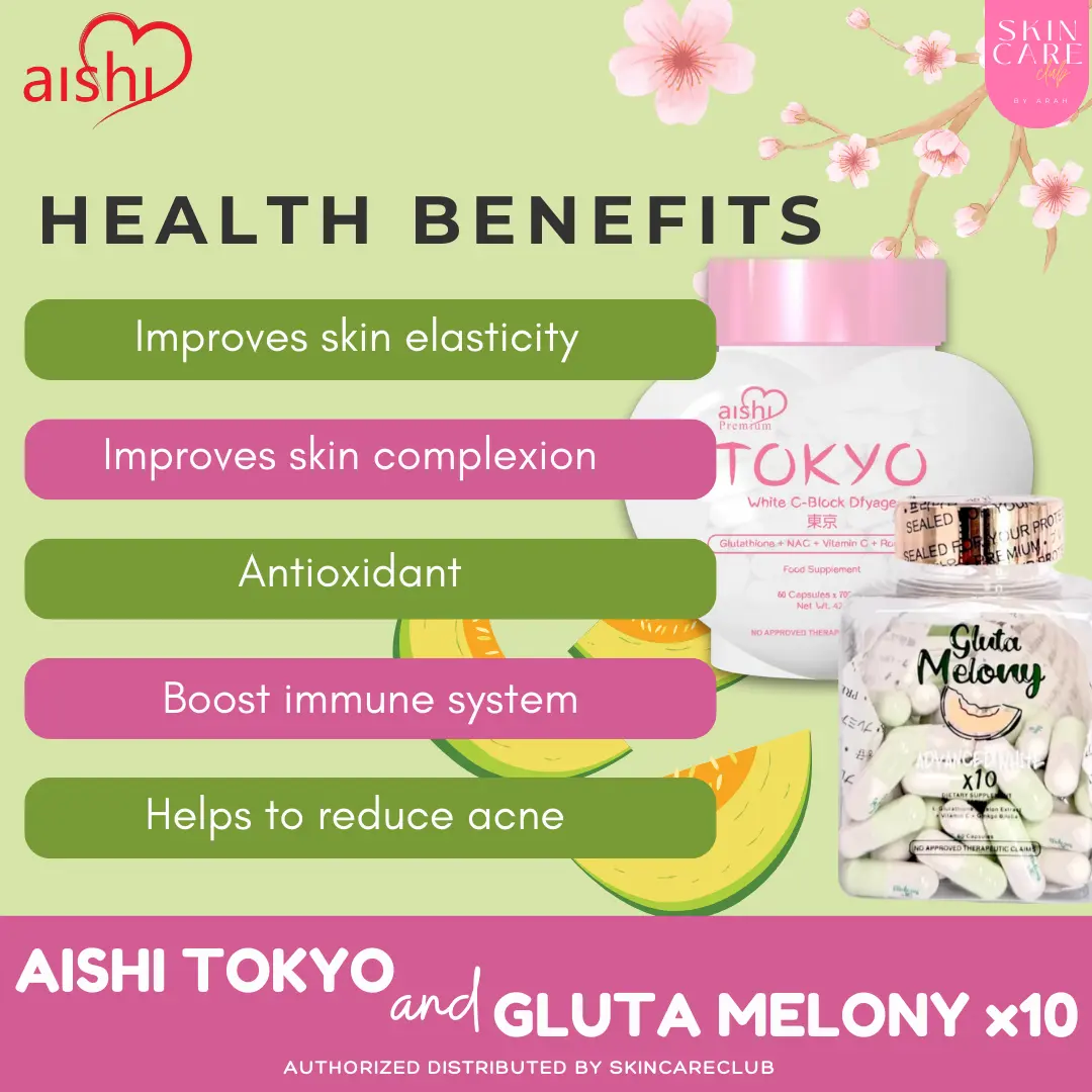 Aishi Tokyo Japan White C-Block Glutathione + Gluta Melony x10 Advance  Whitening Glutathione | Set of 2 | 60 Capsules | TBS1 - TikTok Shop  Philippines
