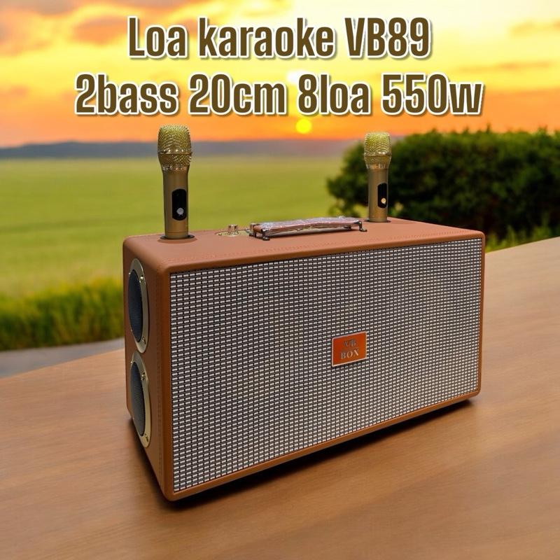  Loa karaoke xách tay VB89 plus 550w 8loa kèm 2 micro hát hay 
