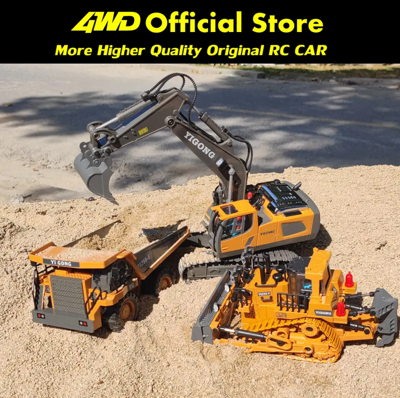YIGONG 258 21 258-21 mainan remote control rc dump truck alat berat 2.4ghz bisa main berbarengan 4