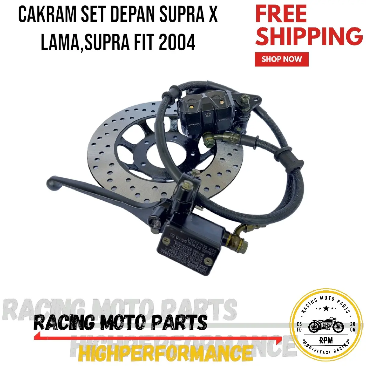 Cakram set depan Supra x - Supra fit 2004 Lubang 5 Komplit Kampas rem depan Kualitas Bagus