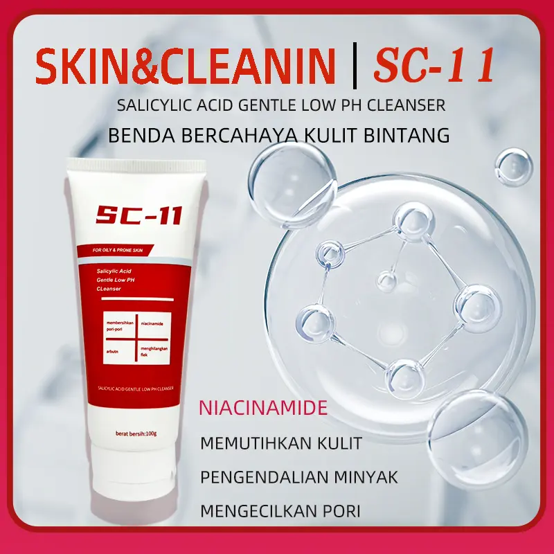 SC-II Pembersih Wajah Whitening. Kulit Halus dan Cerah, Skin&Cleaning Pembersih Wajah Niacinamide Pemutih, Dirancang Khusus untuk Kulit Kusam moisturizer  sensitif 1