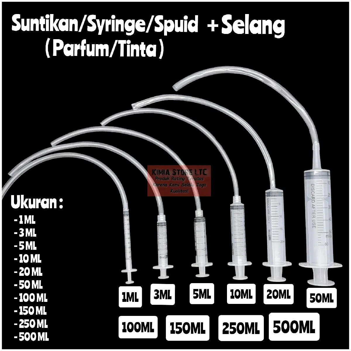 SYRINGE 1ML - 500ML / SPUID Semua Ukuran ( Alat Pengukur )