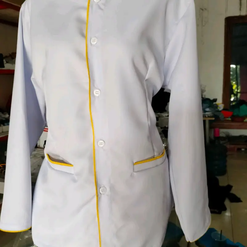 Seragam Wanita untuk Kesehatan Kampus, Perawat, Bidan, Rumah Sakit, dan Klinik - Katun Putih 2