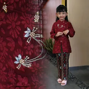 setelan kebaya anak terbaru 2026 / kebaya janggan jacquard anak modern / setelan kebaya mix rok plisket / kebaya wisuda anak tk - sd