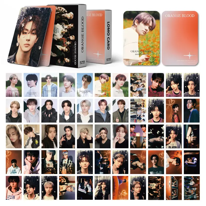 ENHYPEN Orange Blood Album Photocard Lomo Card, YANEN, 55 Cái / Hộp, Ảnh Thần Tượng Kpop Tự Làm, Hàng Có Sẵn 1