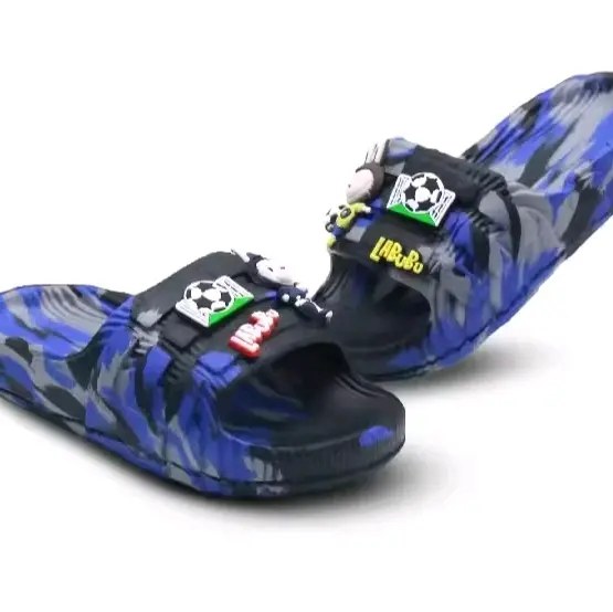 COD NEW Sandal Hilo's Labubu Anak cowok - Sandal labubu anak laki-laki lucu - Sandal labubu anak cowok terbaru viral - Sandal selop labubu loreng anti slip terbaru Fashion Motif Sepatu 6