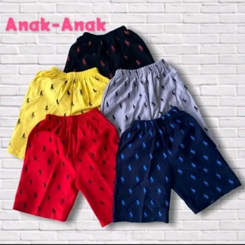 5pcs celana pendek anak kolor harian santai bahan katun usia 1 - 12 Tahun 5