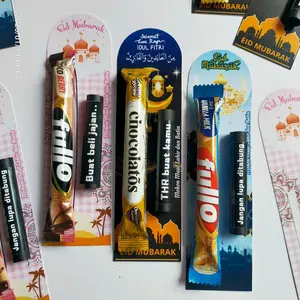 (6pcs) Amplop Sedotan Chocolatos Tanpa Snack - Koleksi Baru, Warna Hitam - Perekat lamaran