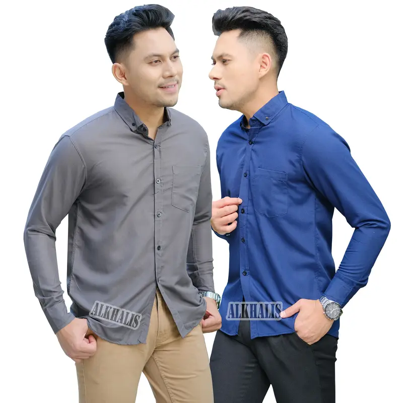 PAKET 2PCS CUMA 50RIBU KEMEJA POLOS PRIA LENGAN PANJANG 1