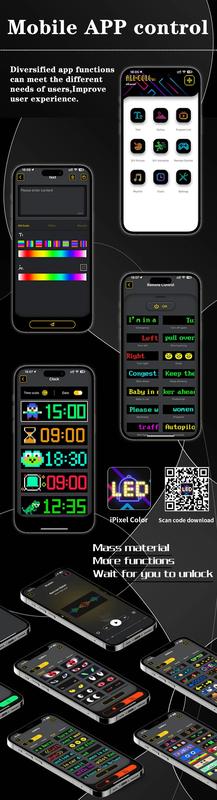 Product Introduction of Led Matrix Screen Panel RGB Color Flexible Display Screen Waterproof LED Module Light DIY APP Program Hat Word Scroll Display 12