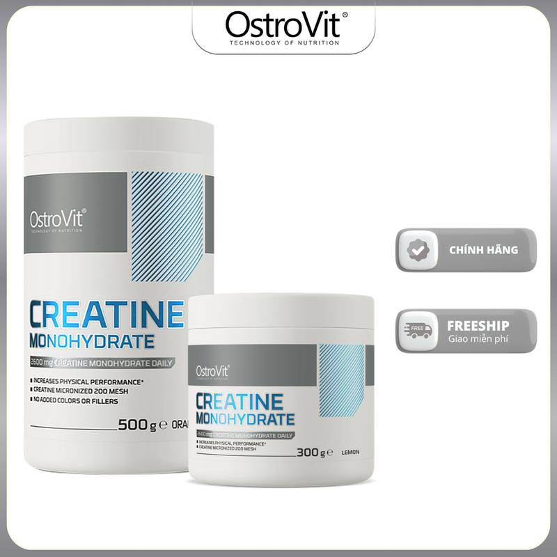 HỦ TÚI TÙY ĐỢT OstroVit Creatine Monohydrate 500g & 300g - Bột Creatine Chính Hãng Từ Ba Lan Hỗ Trợ Sức Mạnh & Phục Hồi Nhanh Miễn Phí Giao Hàng