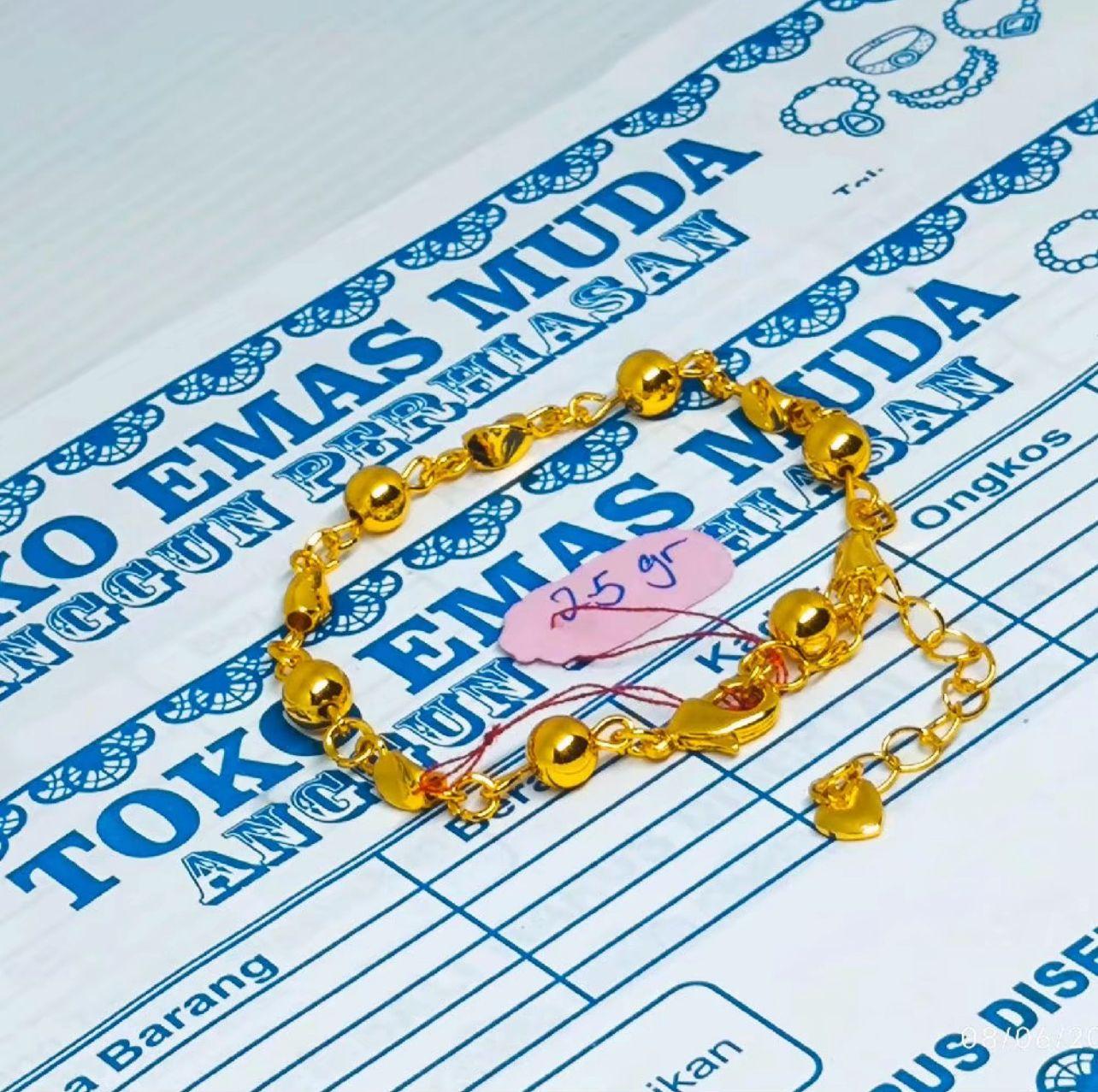 COD GELANG TANGAN BRACELETS MOTIF BOLA PREMIUM PERHIASAN WANITA BERLAPIS EMAS MUDA MEWAH ELAGAN