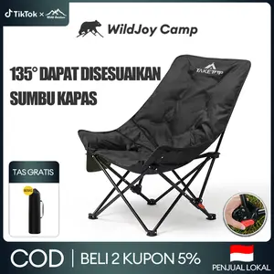 WildJoy Camp Kursi Lipat Outdoor Sandaran Tinggi Adjustable Kapas Busa Tebal Kursi Camping Kursi Lipat Sandaran Camping Mudah Disimpan - Untuk Perjalanan Memancing Tahan Air Dapat Disesuaikan