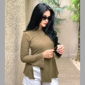 Atasan Knit Oversize- Dona top/Atasan fit Wanita Ribbon korean style atasan Casual Dewasa