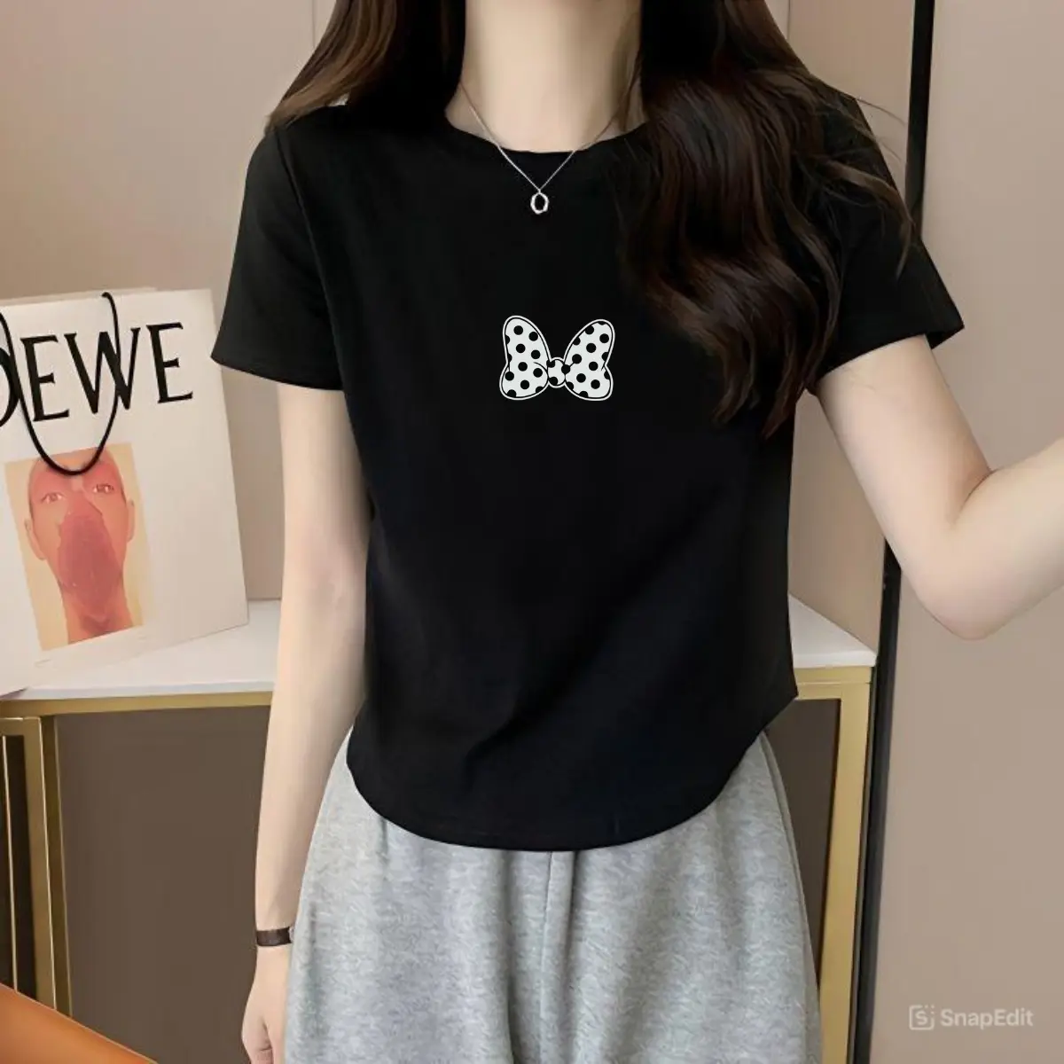 Kaos Oblong Wanita SPANDEK /Bahan Spandek Distro Printing Premium/Lengan Pendek/Atasan/Baju Kasual/T-shirt