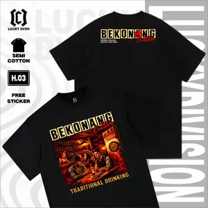 LUCKY DVSN Kaos Bekonang Traditional Drinking Baju Distro Viral Trend Kekinian Pria Wanita Unisex H 03