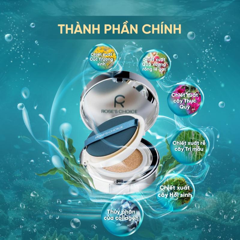 Phấn nước che khuyết điểm Rose’s Choice 4in1 SPF50+ PA++++ Cushion 15g Vita Leafx1cv1xvx21x10v
