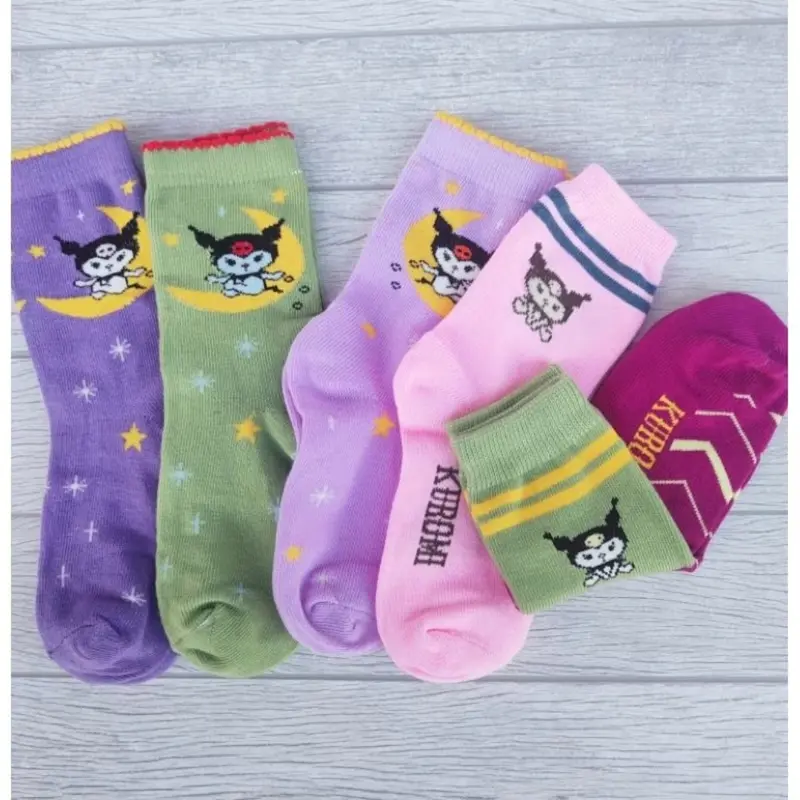 ( PAKET 6 PASANG ) KAOS KAKI ANAK MOTIF KARAKTER KUROMI - KAOS KAKI ANAK PEREMPUANA UKURAN 4-8 TAHUN Fashion spandeks 5-6 tahun 3