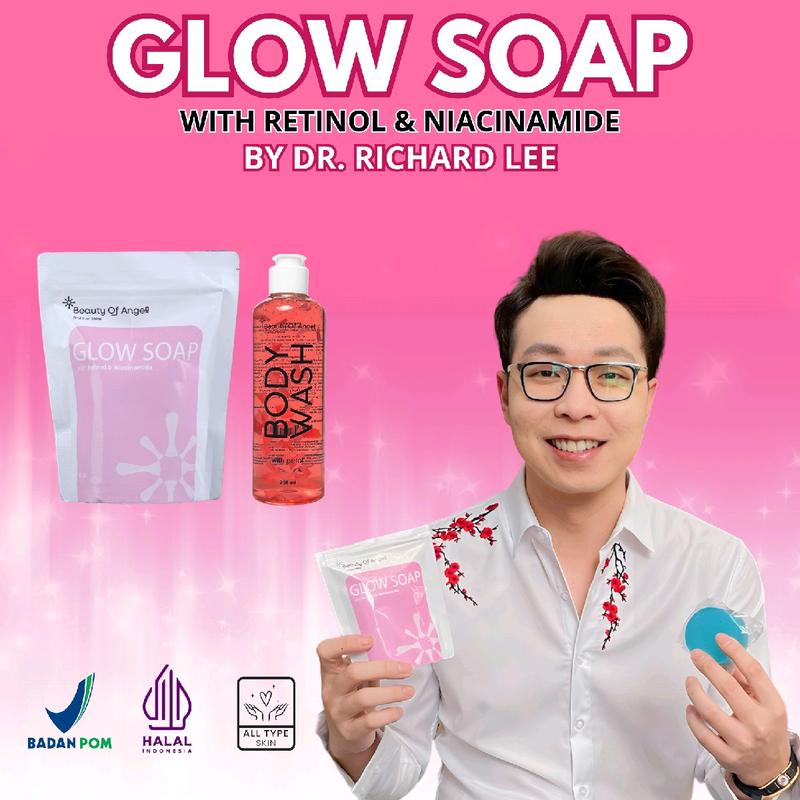 Glow Soap With Retinol & Niacinamide By Dr Richard Lee sabun pencerah wajah dan badan untuk memudarkan flek hitam kerutan jerawat dan mencegah penuaan dini BPOM Perawatan Tubuh Mencerahkan Wangi 1
