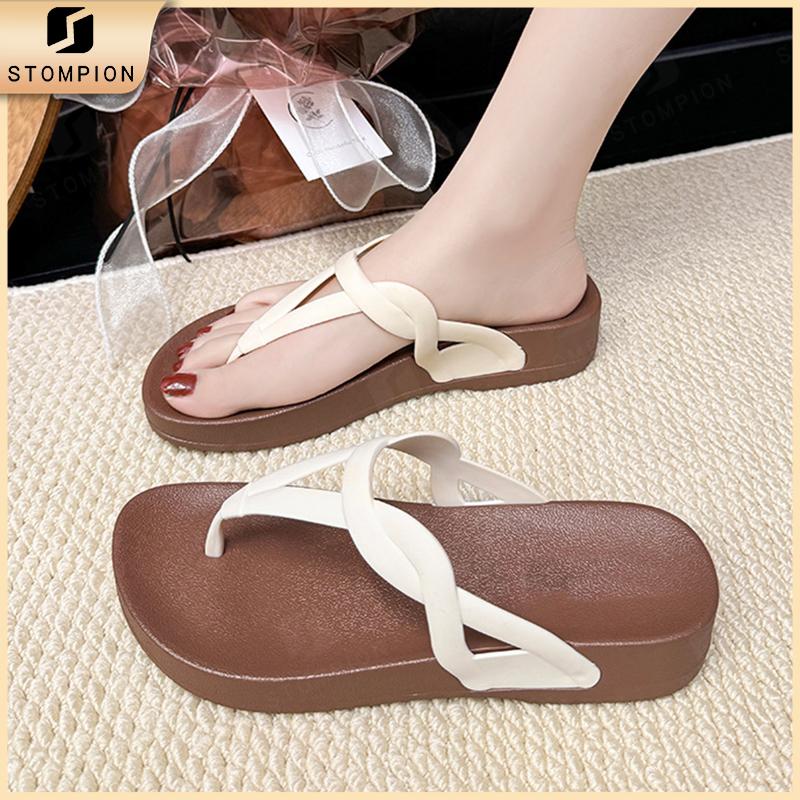  STOMPION Dép Nữ Quai Ngang Xỏ Ngón Đế Mềm Kiểu Dáng Hàn Quốc Kiểu Dáng Hàn Quốc Sang Trọng & Trẻ Trung 