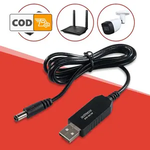 Kabel USB ke DC 12V Konverter Adaptor Power 5V ke 12V 1.2M untuk Perangkat Lama dan Power Bank